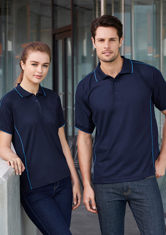 Mens Resort Polo Shirt - Navy/Mid Blue